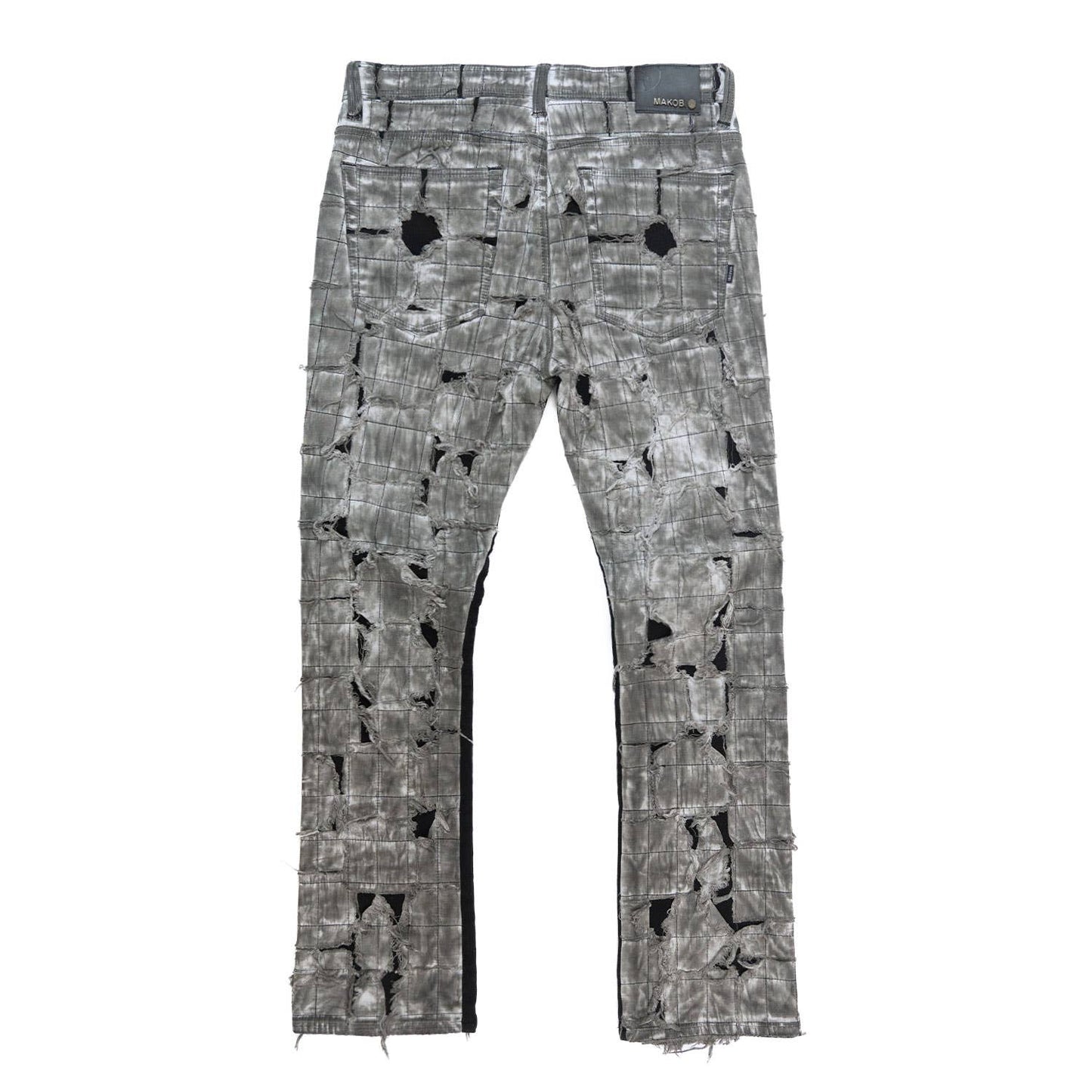 M1722 Positano Ripped Overlay Jeans - Black