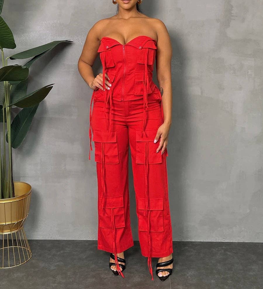 CURVE - CONNECTED HALTER - PANTS SET