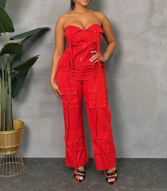 CURVE - CONNECTED HALTER - PANTS SET
